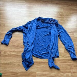 Blue Open Front Cardigan
